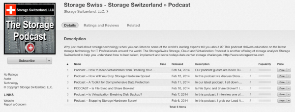 Click Here to subscribe to the StorageSwiss podcast channel