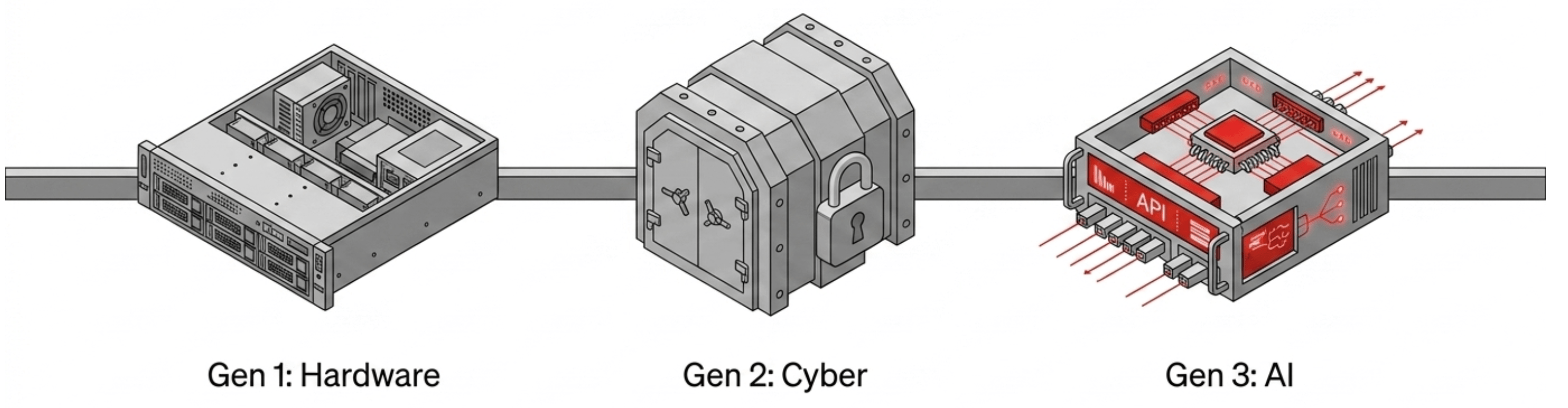 The three-generation disaster stack — hardware failure, ransomware, and AI agent data corruption
